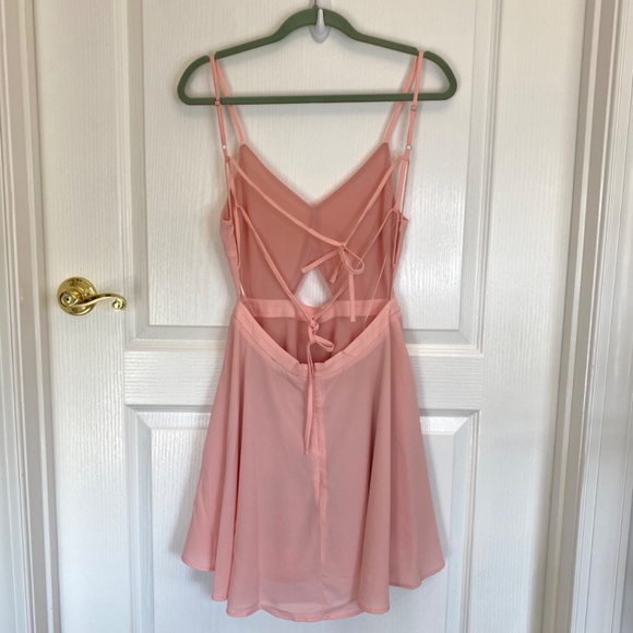 NWT Red Dress Boutique Pink Fit and Flare Dres with Open Back - Picture 7 of 11